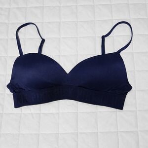 PINK Victoria's Secret Wireless Navy Blue Push Up Bra